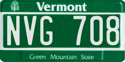 VT license plate NVG708