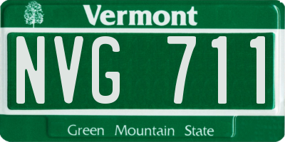 VT license plate NVG711