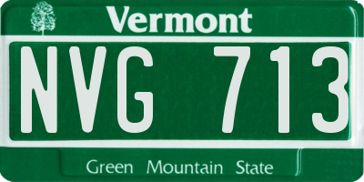 VT license plate NVG713