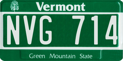VT license plate NVG714
