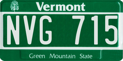 VT license plate NVG715