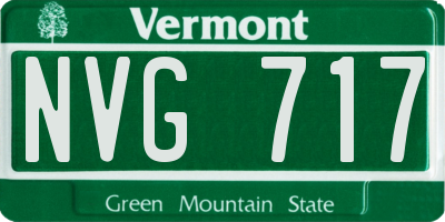 VT license plate NVG717