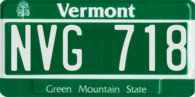 VT license plate NVG718