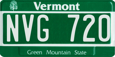 VT license plate NVG720