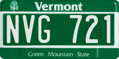 VT license plate NVG721