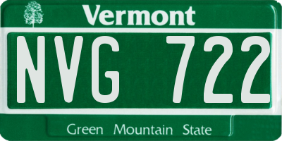 VT license plate NVG722