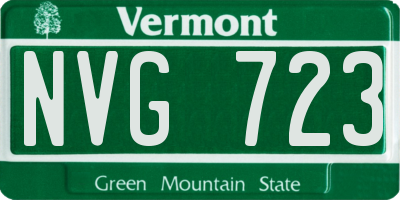 VT license plate NVG723