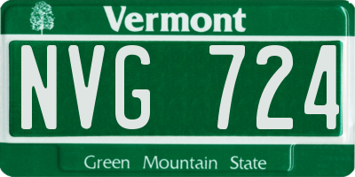 VT license plate NVG724