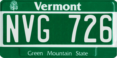 VT license plate NVG726