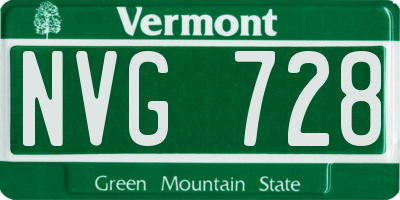 VT license plate NVG728