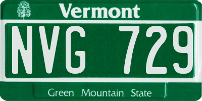 VT license plate NVG729