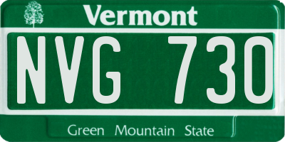 VT license plate NVG730
