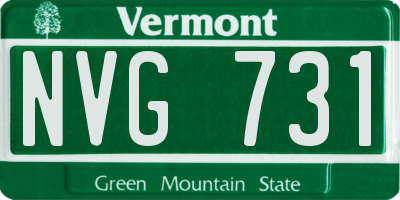 VT license plate NVG731
