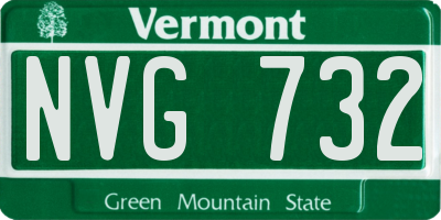VT license plate NVG732
