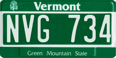 VT license plate NVG734