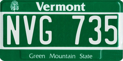 VT license plate NVG735