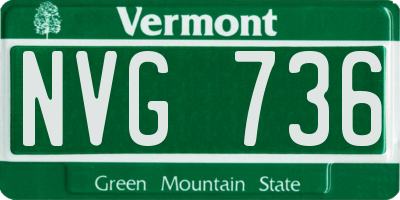 VT license plate NVG736