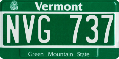 VT license plate NVG737