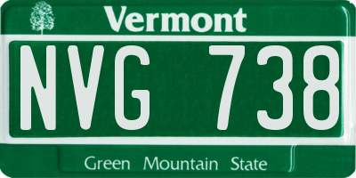 VT license plate NVG738