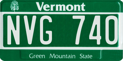 VT license plate NVG740