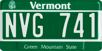 VT license plate NVG741