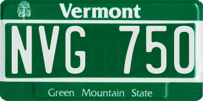 VT license plate NVG750