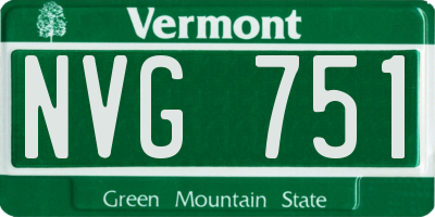 VT license plate NVG751