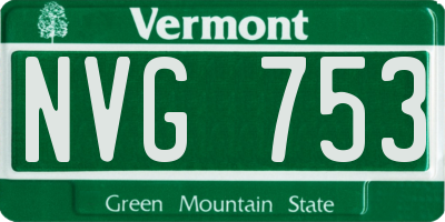 VT license plate NVG753