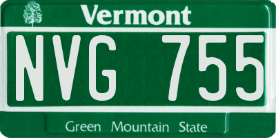 VT license plate NVG755