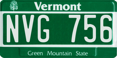 VT license plate NVG756