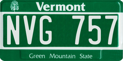VT license plate NVG757
