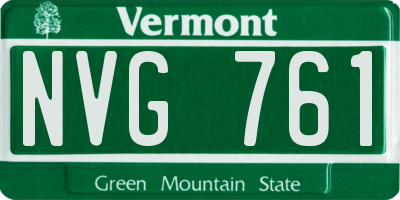 VT license plate NVG761