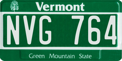 VT license plate NVG764