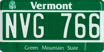 VT license plate NVG766