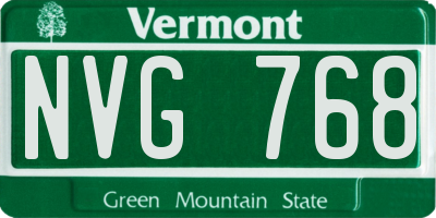 VT license plate NVG768