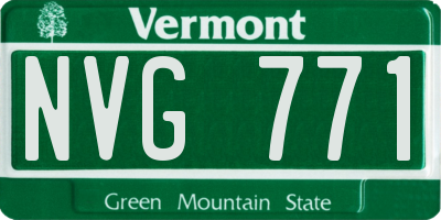 VT license plate NVG771