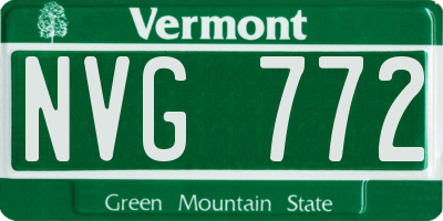 VT license plate NVG772