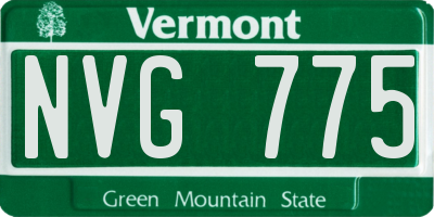 VT license plate NVG775