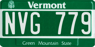 VT license plate NVG779