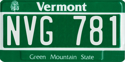 VT license plate NVG781