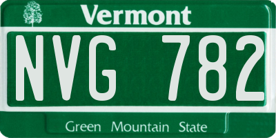 VT license plate NVG782