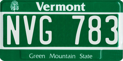 VT license plate NVG783