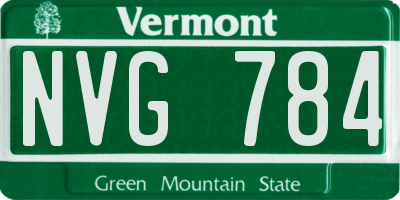 VT license plate NVG784