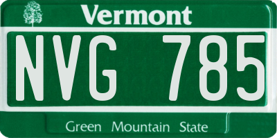 VT license plate NVG785