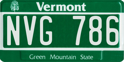VT license plate NVG786