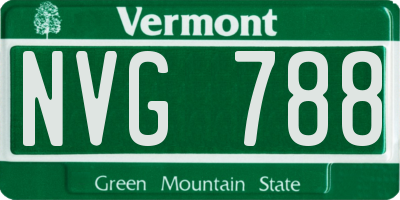 VT license plate NVG788