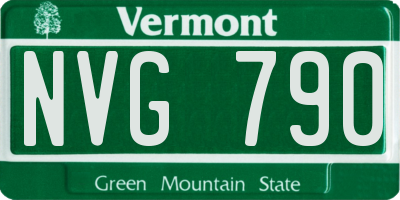 VT license plate NVG790