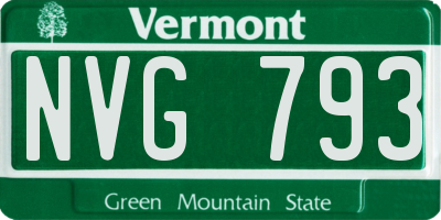 VT license plate NVG793