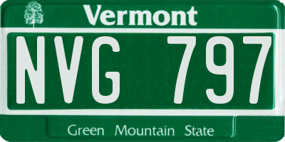VT license plate NVG797