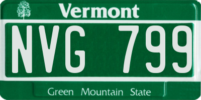 VT license plate NVG799